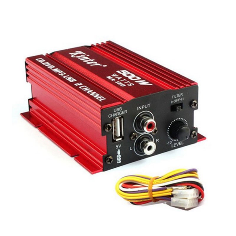 KINTER 12V Audio HiFi Stereo 2 Channel Surround Sound Mini Power AMP With USB Charging MA150 Amplifier for Home Car Repair
