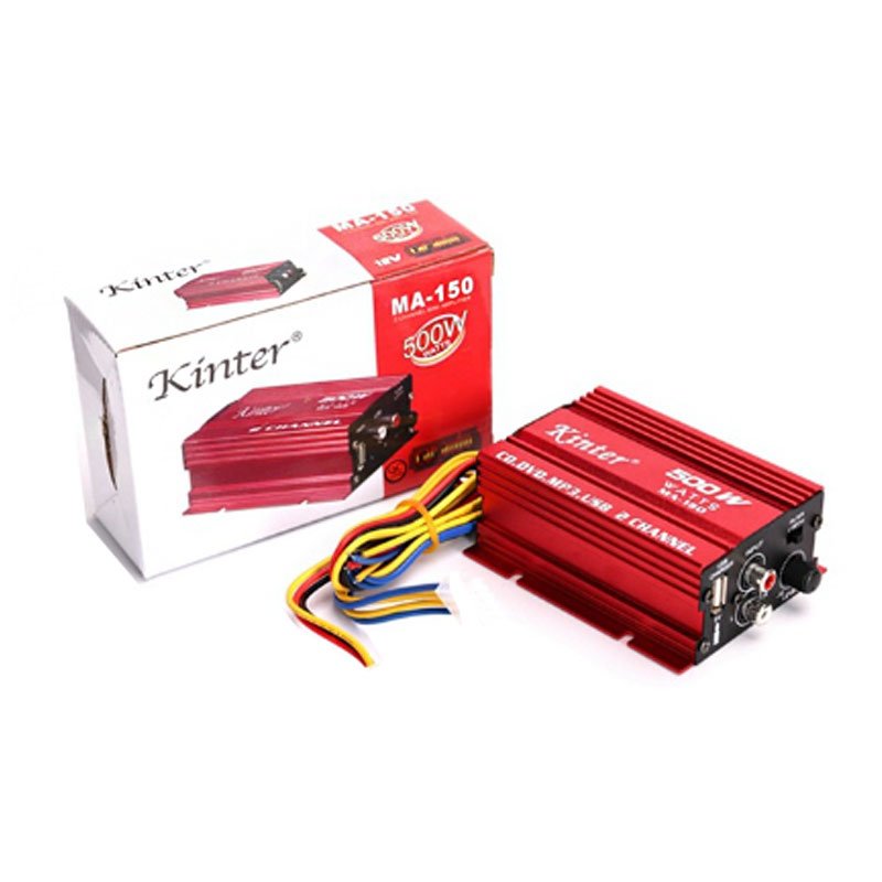 KINTER 12V Audio HiFi Stereo 2 Channel Surround Sound Mini Power AMP With USB Charging MA150 Amplifier for Home Car Repair