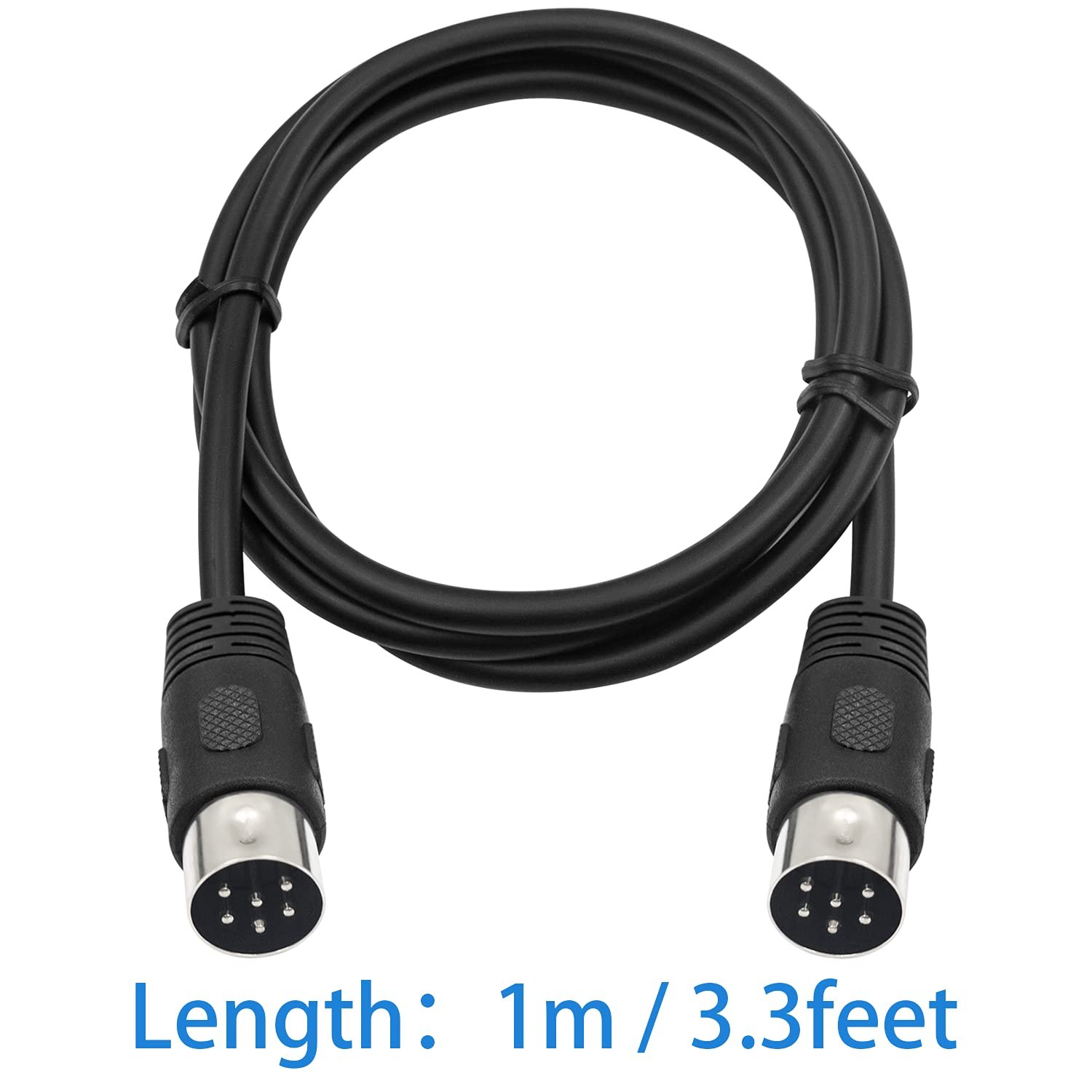 EXC DIN 6PIN Male and Female Plug Audio Video Cable Adapter Audio Socket for Digital Audio Devices Black