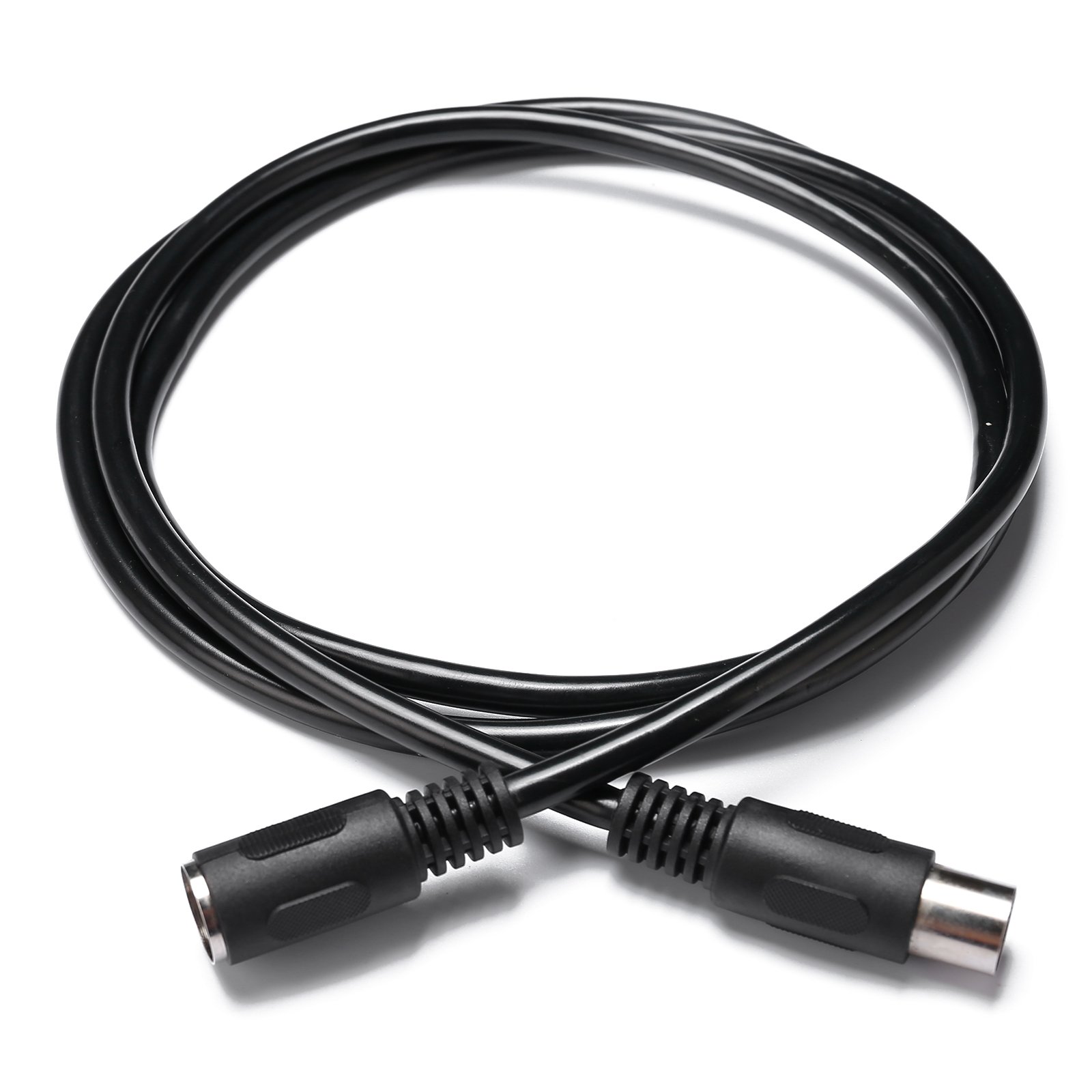EXC DIN 6PIN Male and Female Plug Audio Video Cable Adapter Audio Socket for Digital Audio Devices Black