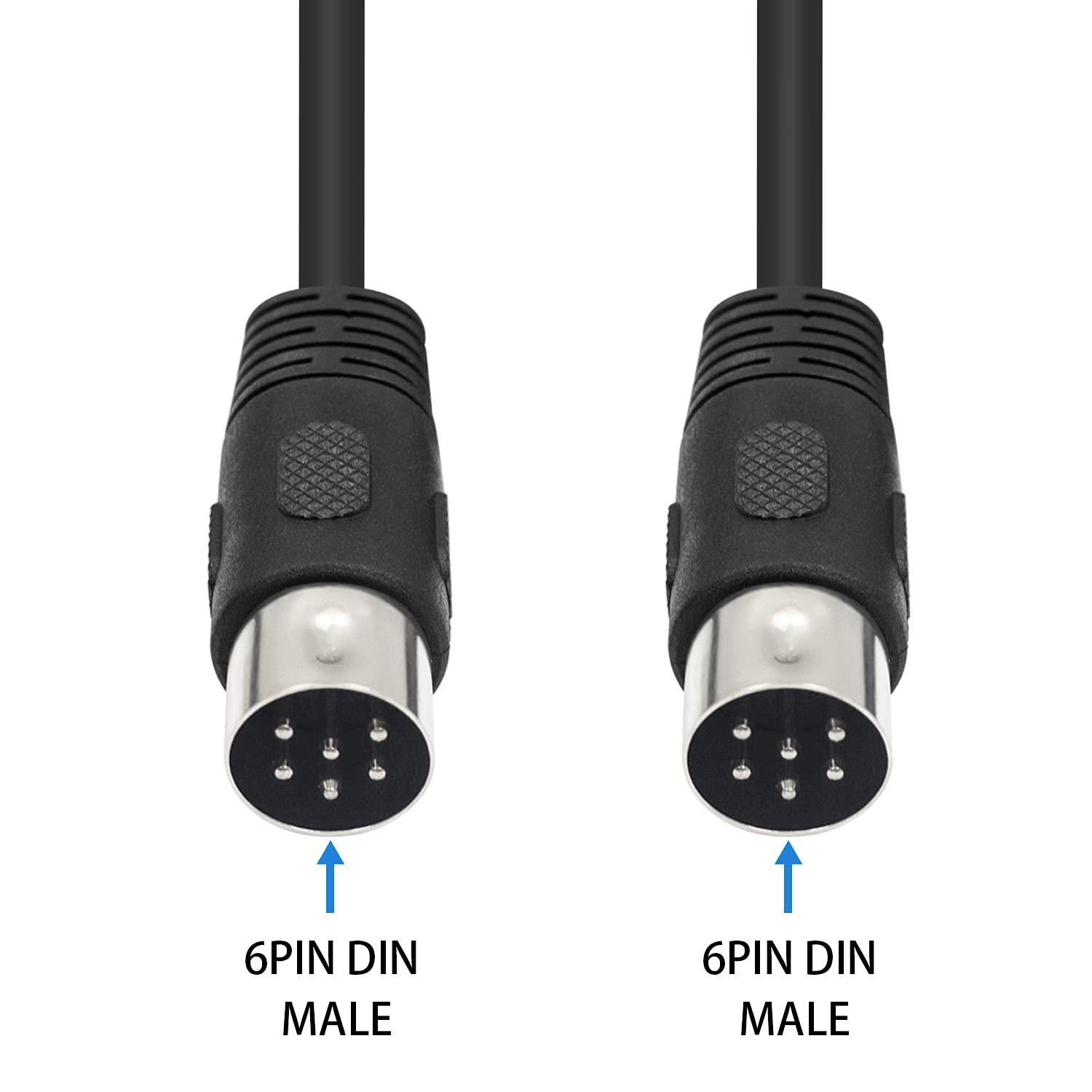 EXC DIN 6PIN Male and Female Plug Audio Video Cable Adapter Audio Socket for Digital Audio Devices Black