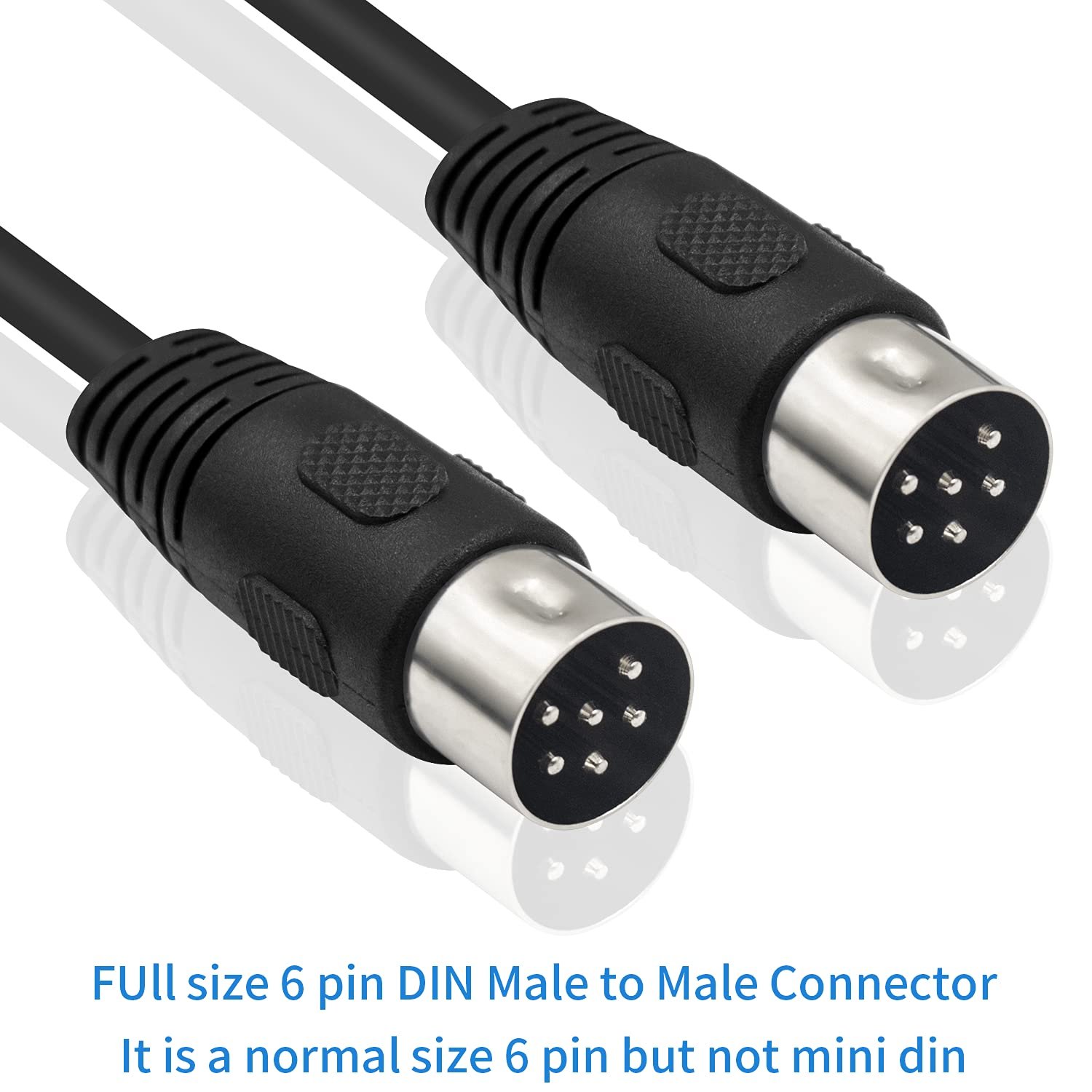 EXC DIN 6PIN Male and Female Plug Audio Video Cable Adapter Audio Socket for Digital Audio Devices Black