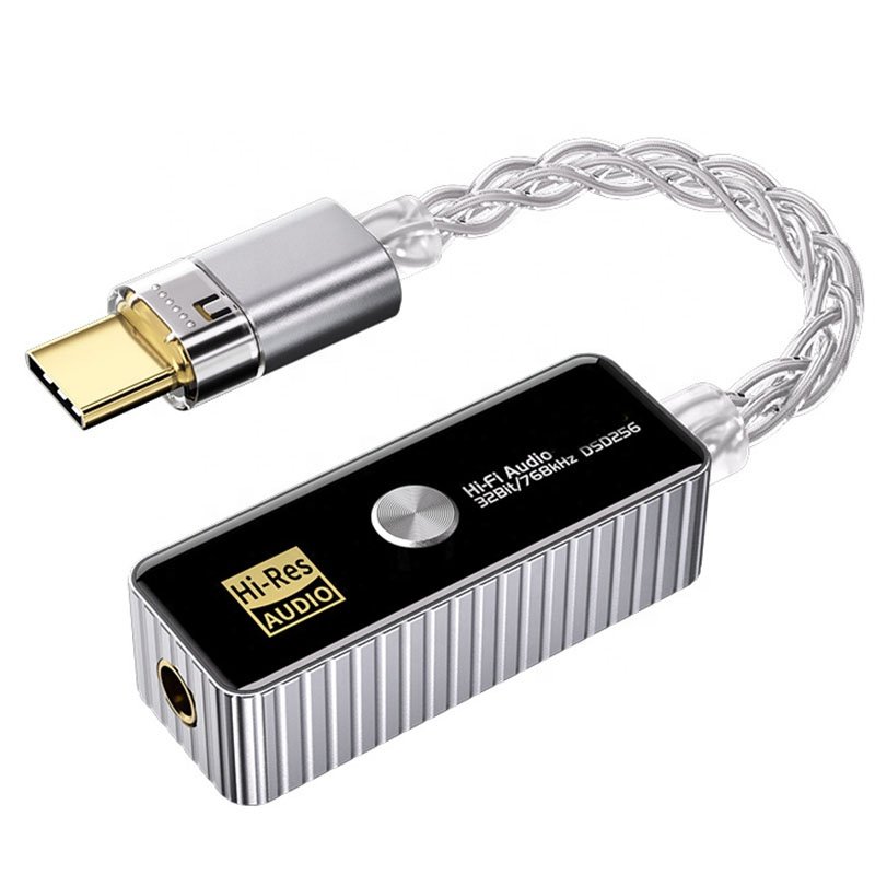 Portable Hi-Res HiFi Audio Decoder Type C To 3.5mm Amplifier Connector Adapter For Type C Devices