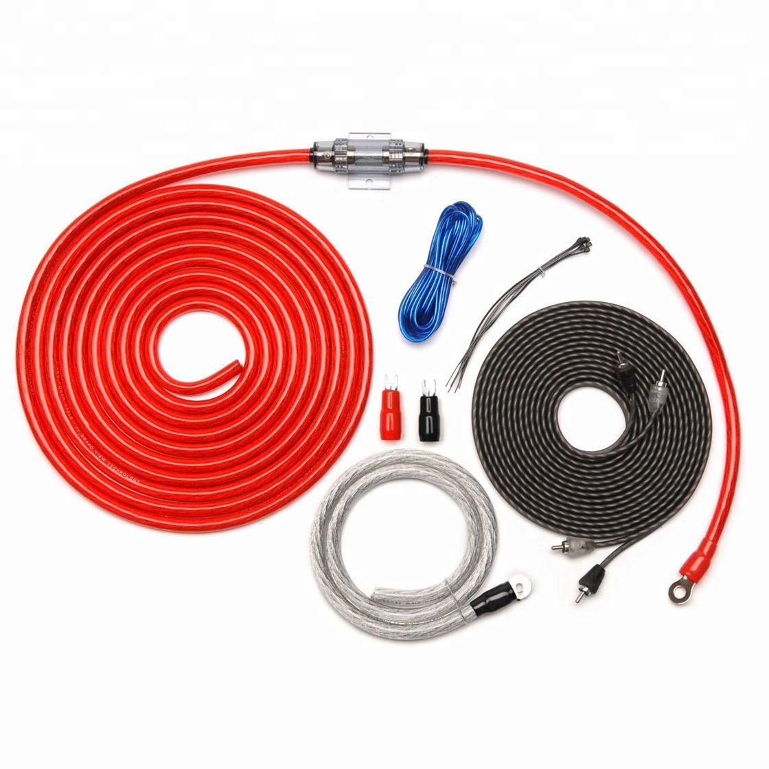 Universal Car Amplifier Kit 1500W 8GA 60AMP Wiring Fuse Holder Cable for Audio Subwoofer Vehicle Modification Parts