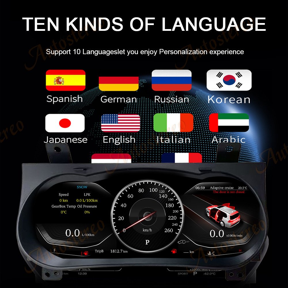 2025 Update for Toyota Hilux Fortuner 2016-2024 Virtual Cockpit Digital Cluster Car Odometer Screen Dashboard LCD Speed Meter
