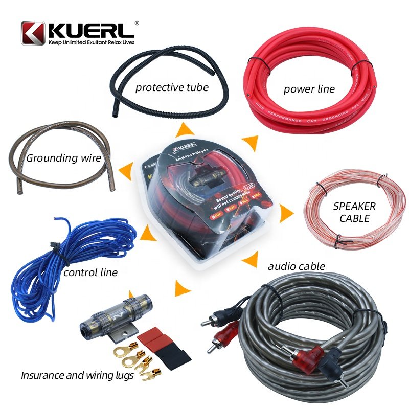 Wholesale Audio Subwoofer Power Cable 4GA/6GA/8GA/10GA Cable Kit Car Amplifier Installation Wiring Kits