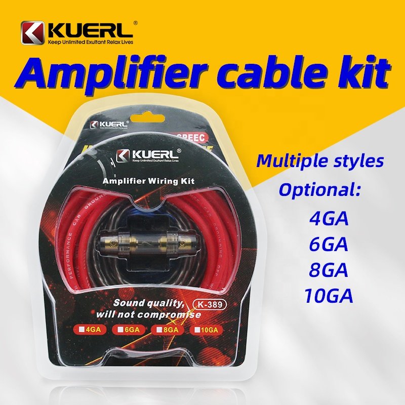 Wholesale Audio Subwoofer Power Cable 4GA/6GA/8GA/10GA Cable Kit Car Amplifier Installation Wiring Kits