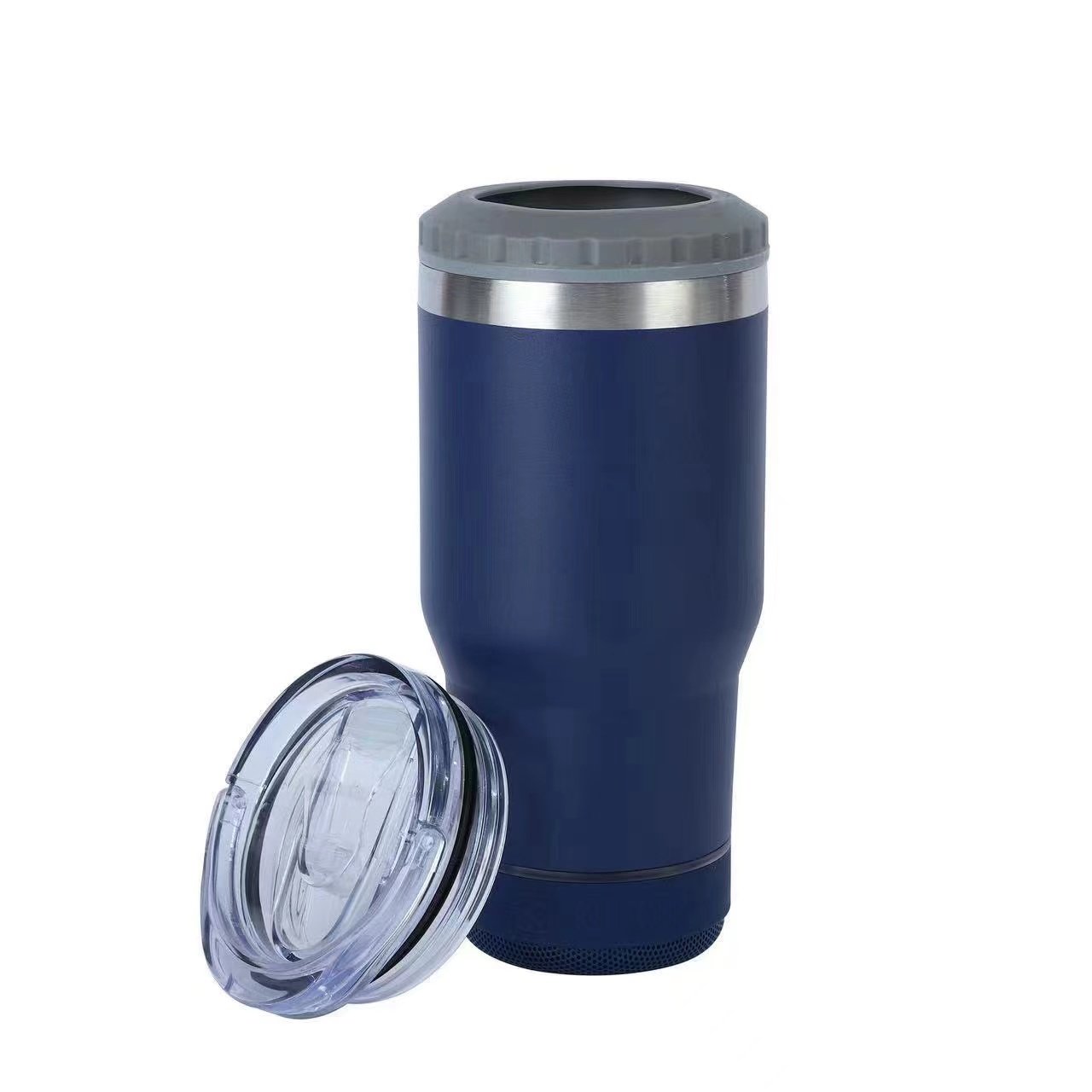14oz Custom Stainless Steel Audio Car Tumbler Vacuum Insulation Thermal Speaker Mug with Intelligent Sound & Classic Bluetooth