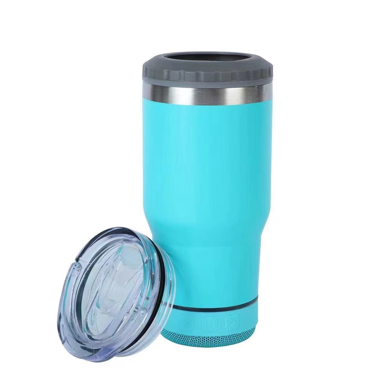 14oz Custom Stainless Steel Audio Car Tumbler Vacuum Insulation Thermal Speaker Mug with Intelligent Sound & Classic Bluetooth