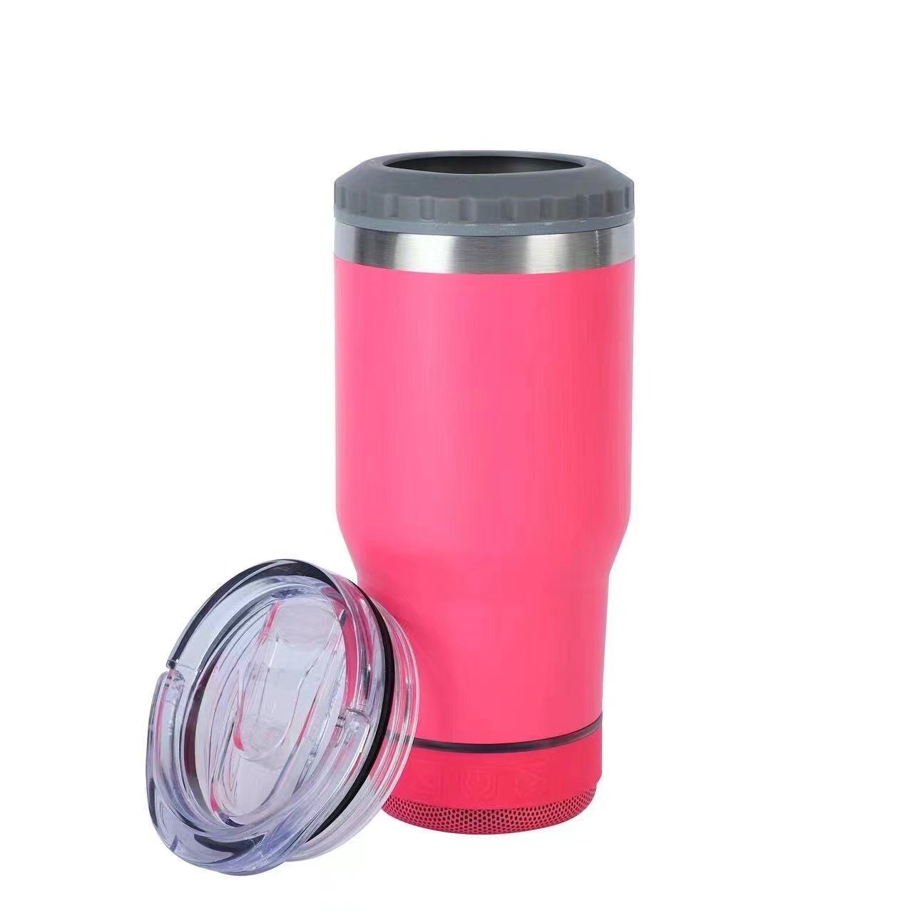 14oz Custom Stainless Steel Audio Car Tumbler Vacuum Insulation Thermal Speaker Mug with Intelligent Sound & Classic Bluetooth