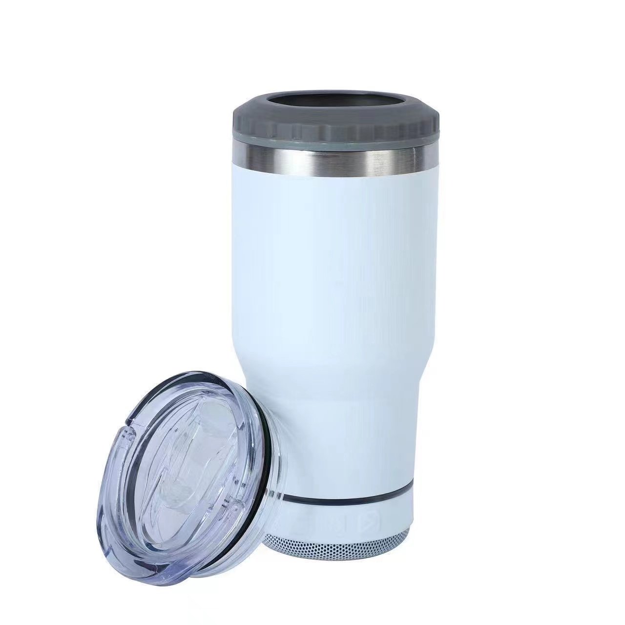 14oz Custom Stainless Steel Audio Car Tumbler Vacuum Insulation Thermal Speaker Mug with Intelligent Sound & Classic Bluetooth