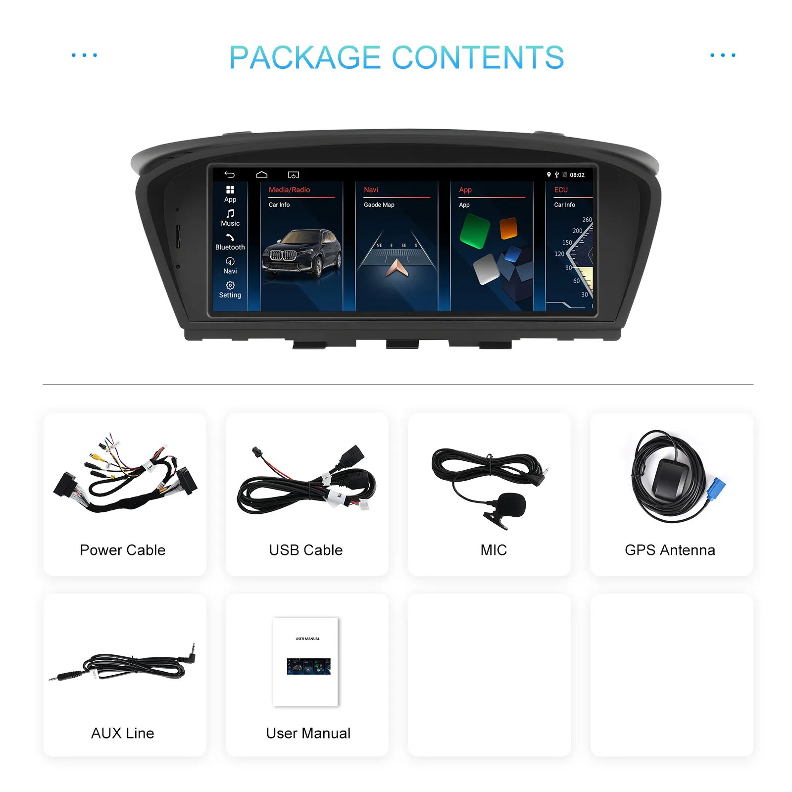 Wholesale 8.8'' Car Radio Frame Carplay Android Auto with BT WIFI GPS FM for BMW 3/5 Series E60 2005-2008