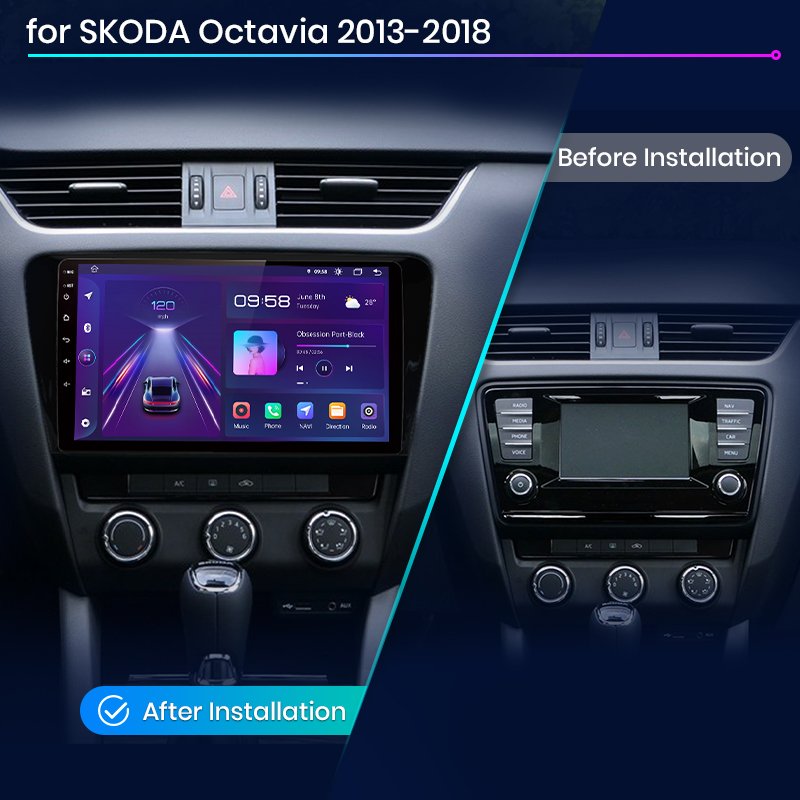 Junsun V1 EU Stock Wireless Android Auto Car Radio Navigation Screen Display for SKODA Octavia A7 2013-2018 Autoradio Multimedia