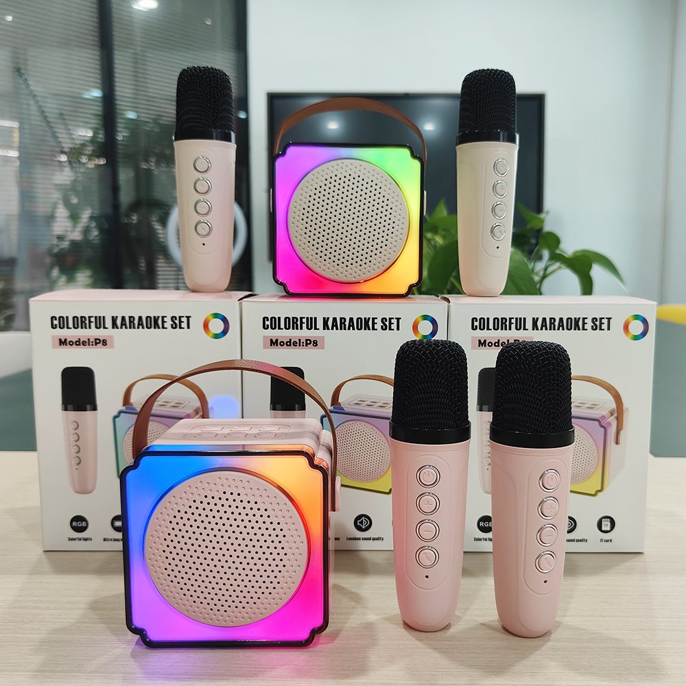 Wholesale Portable Bluetooth Horns Dj Speaker Set System Musical Toys For Kids Karaoke Stereo Audio Music Player Machine Mini