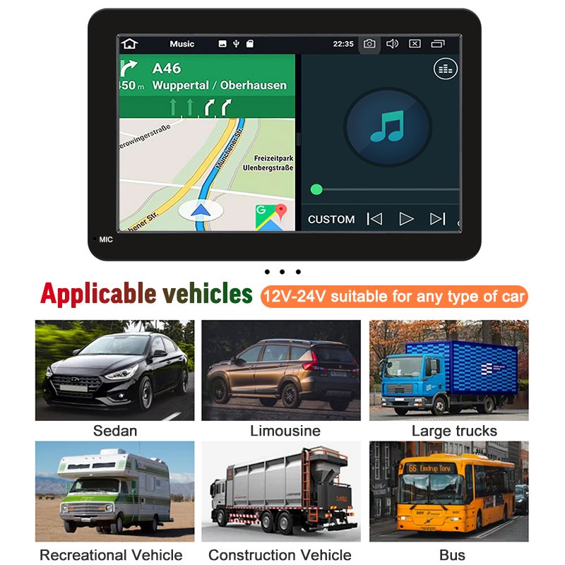 PND Portable Carplay and Android Auto Car Radio Stereo Player for Universal Car Audio System