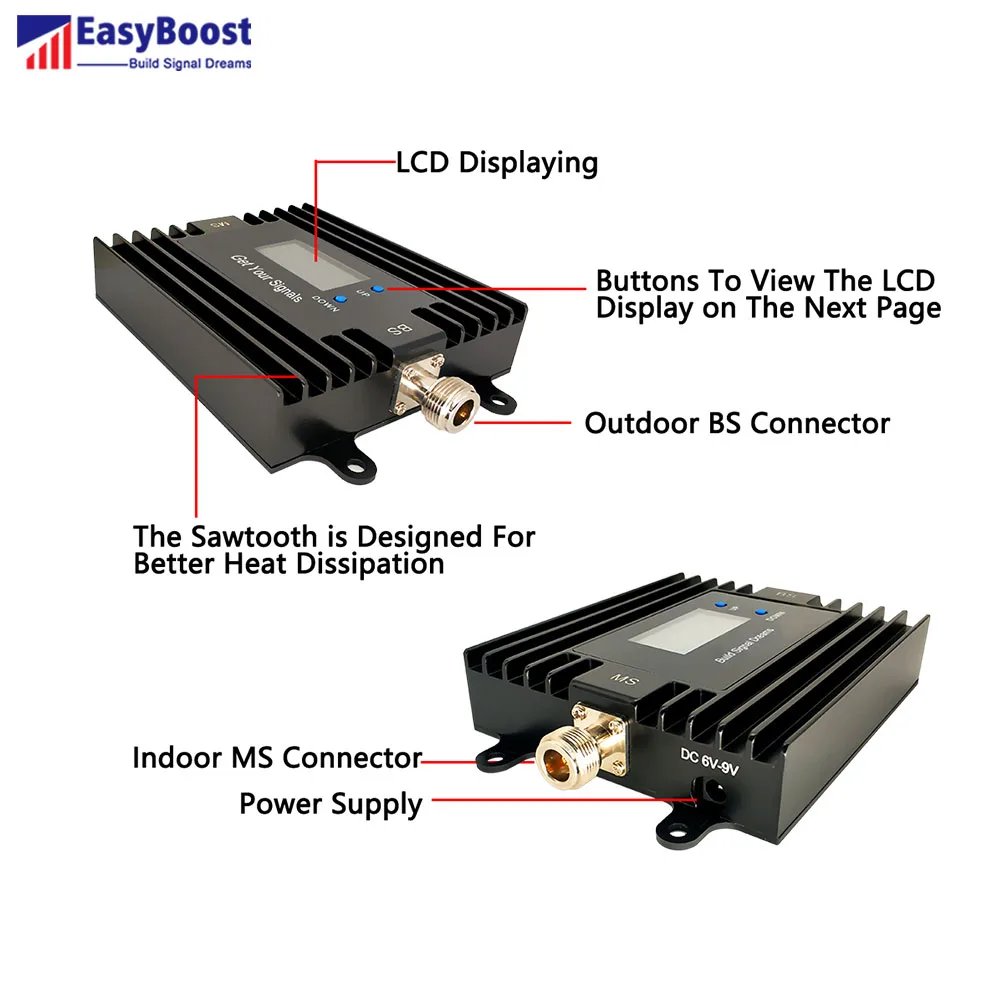 EasyBoost LTE 4G Signal Booster Amplifier LTE700Mhz (Band 12,13,17) Cellular Repeater Full Kit For Canada And The US
