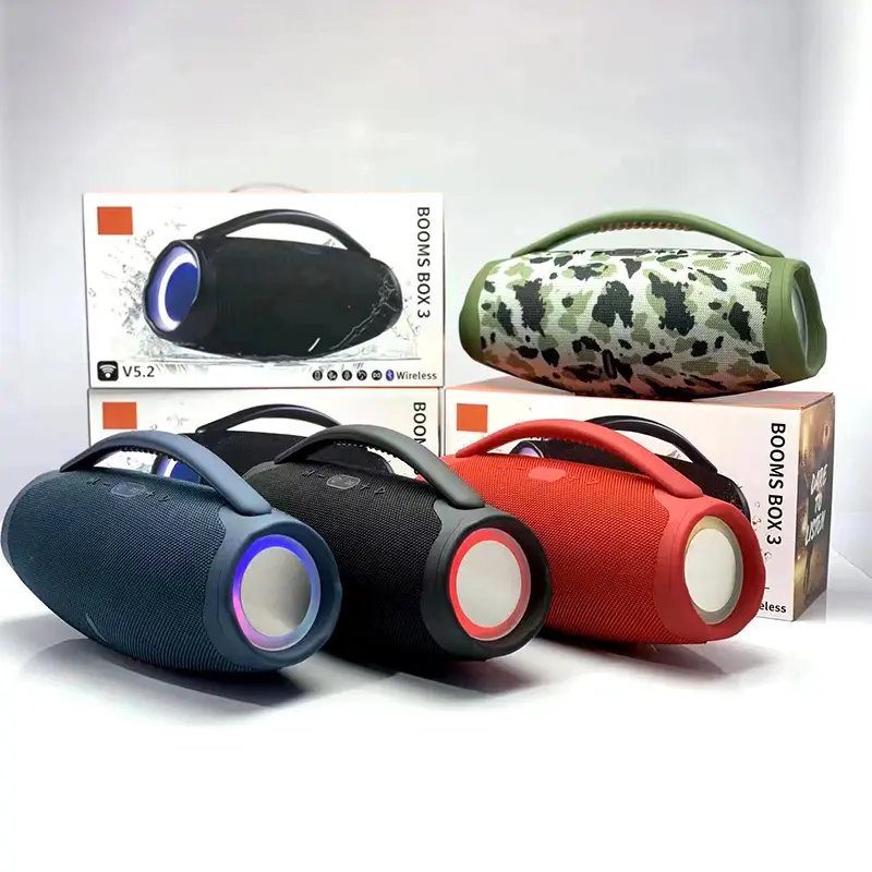 New Arrival RGB Lights Portable Speakers With Handle Waterproof IPX 5 BT Wireless Bass Music Box LED Home Party Speakers