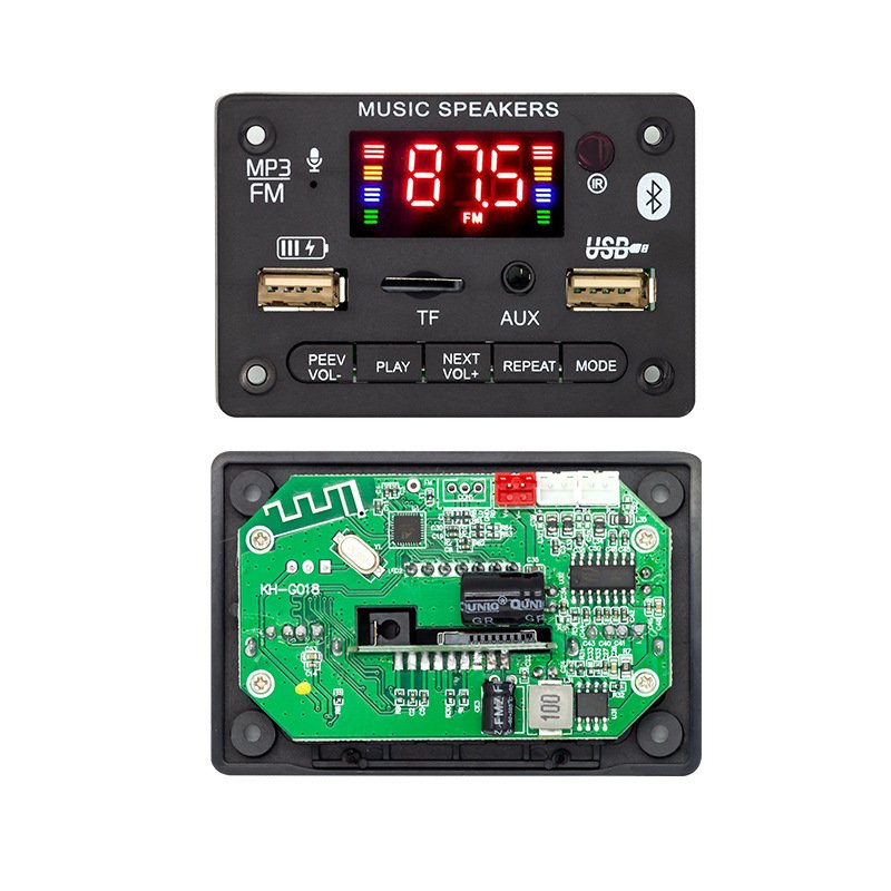 Blue. Tooth 5.0 80W Amplifier MP3 Decoder Board Wireless Car Music Player Charging Handsfree USB TF AUX FM Radio for Speaker