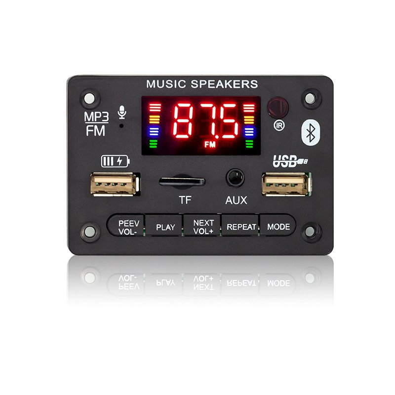 Blue. Tooth 5.0 80W Amplifier MP3 Decoder Board Wireless Car Music Player Charging Handsfree USB TF AUX FM Radio for Speaker