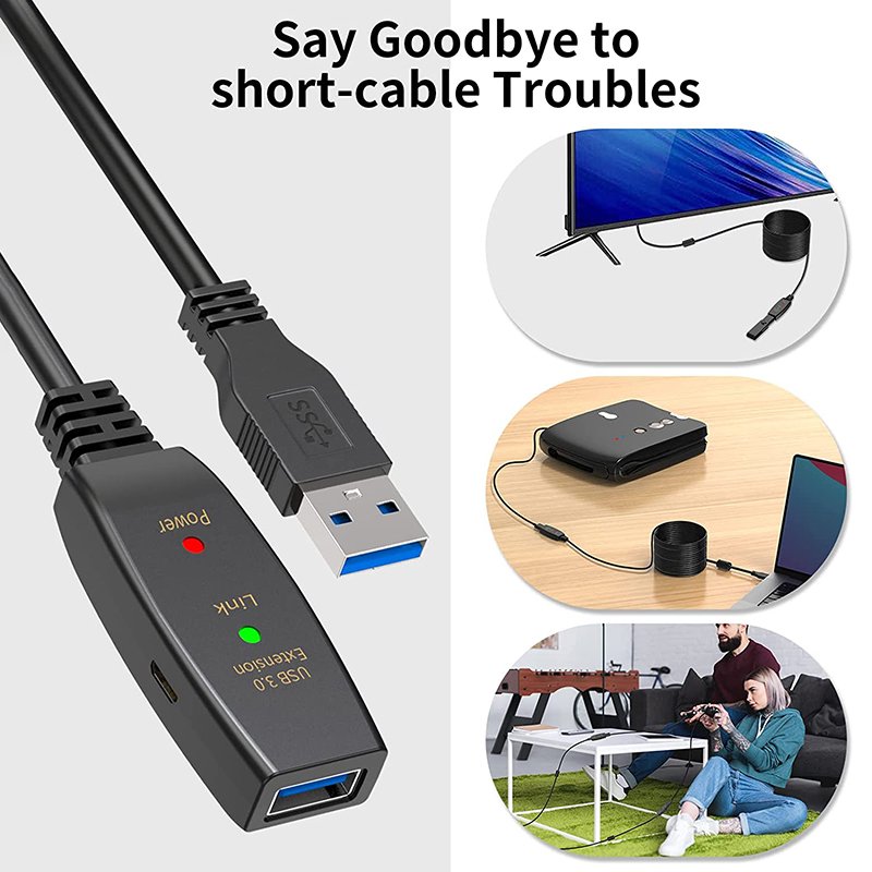 USB3.0 USB 3.0 a Male to a Female Active Repeater Extension USB Cable With Built-In Chips Chipset Signal Booster Amplifier