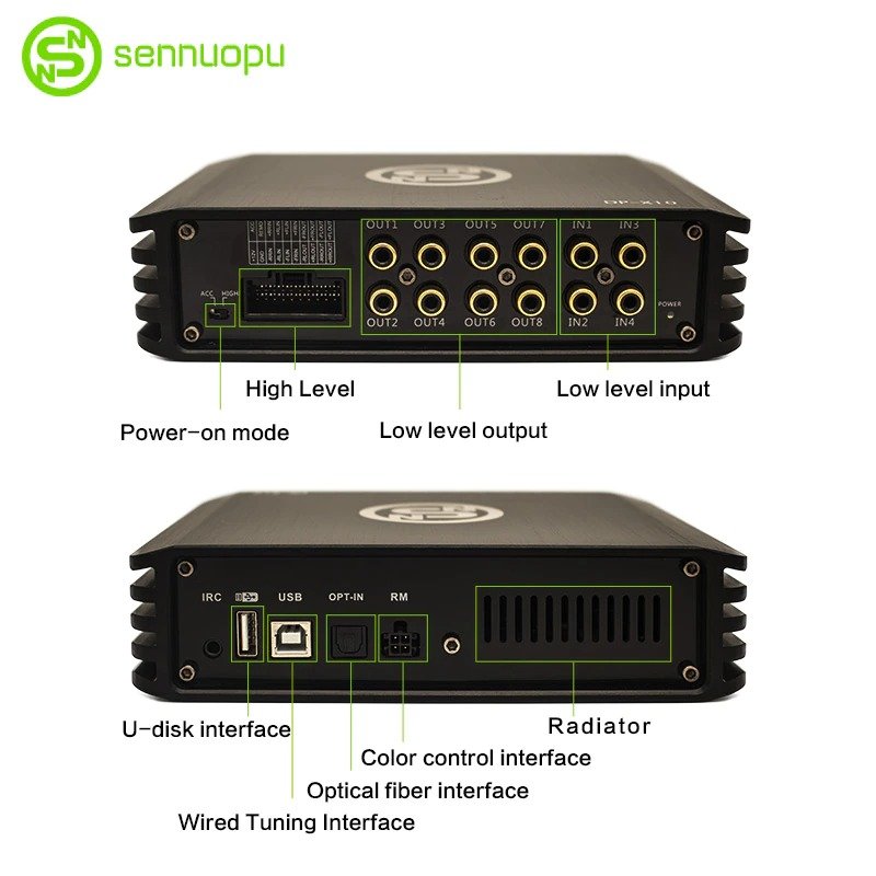 Sennsennuopu 8-chacar Speakerd6.5 Inchstweeterh Built-in 4-channel Amplifier Suitable Subwoofer Speaker Black Universal 1KG 88db