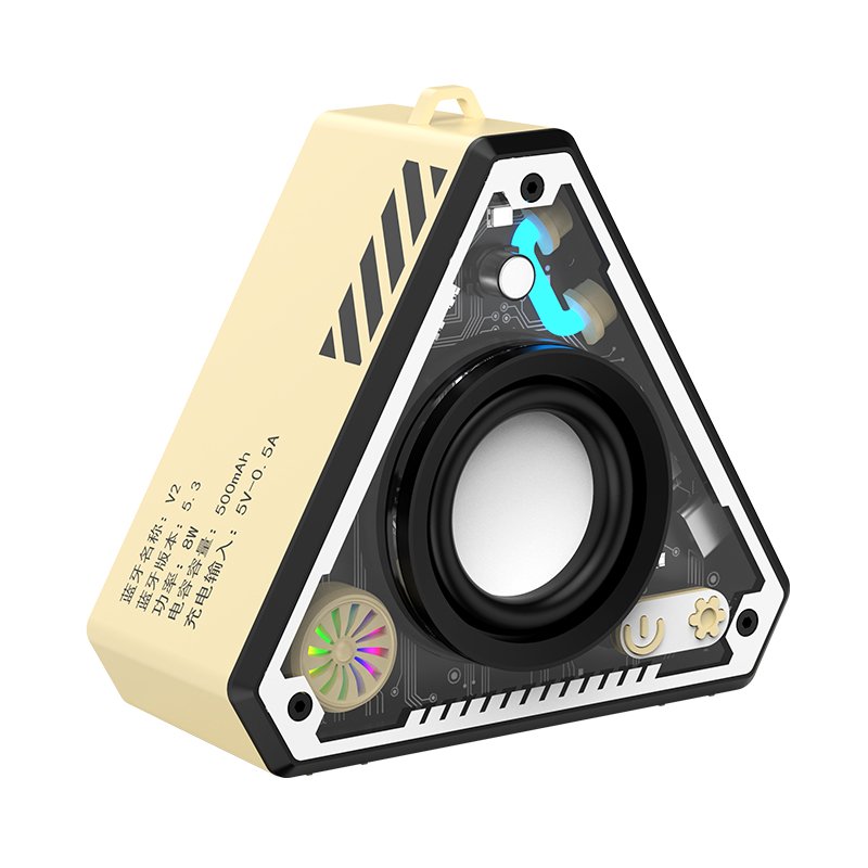 Mecha Style Speaker LED Light Karaoke Machine Outdoor Portable Wireless Speaker with Deep Bass RGB Lights TWS for Party