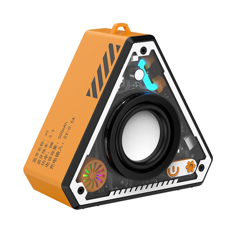 Mecha Style Speaker LED Light Karaoke Machine Outdoor Portable Wireless Speaker with Deep Bass RGB Lights TWS for Party