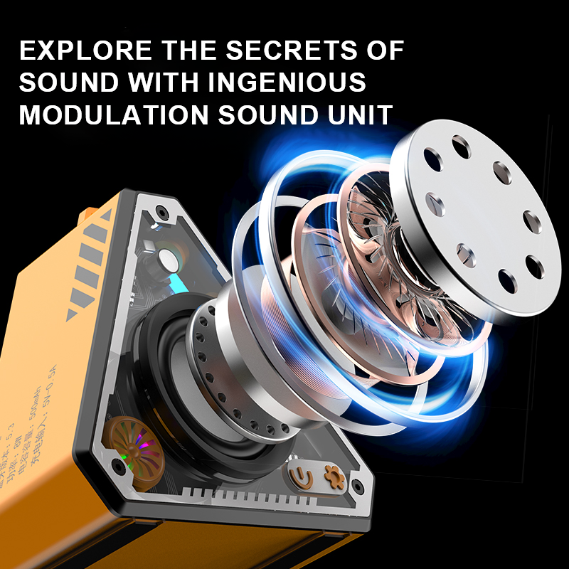 Mecha Style Speaker LED Light Karaoke Machine Outdoor Portable Wireless Speaker with Deep Bass RGB Lights TWS for Party