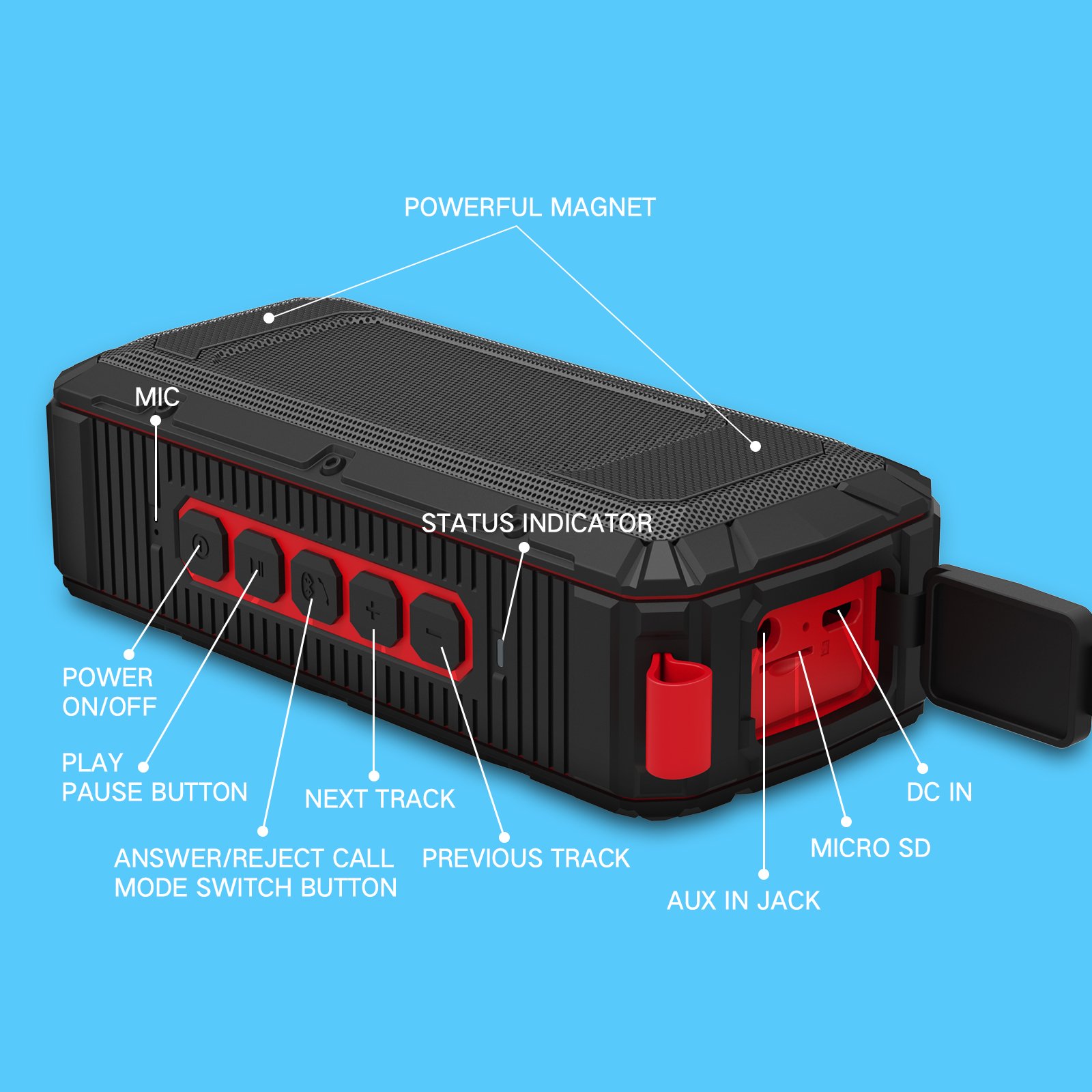 dprofy 10W Magnetic Golf Cart Multi-Sync Stereo Speaker Golf Accessories Golf Christmas Gifts for Men