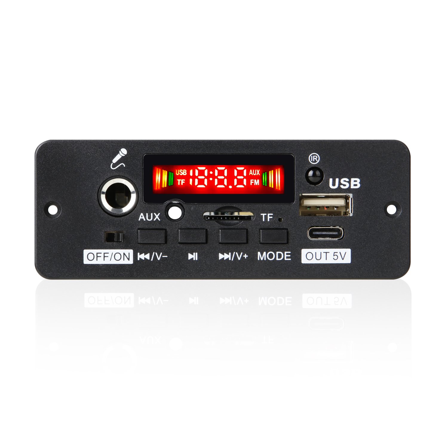 Bluetooth 5.0 DIY Audio Player 2*25W to 50W Amplifier Wireless FM Radio Module TF USB Mic Call Record Cars 12V MP3 Decoder Board