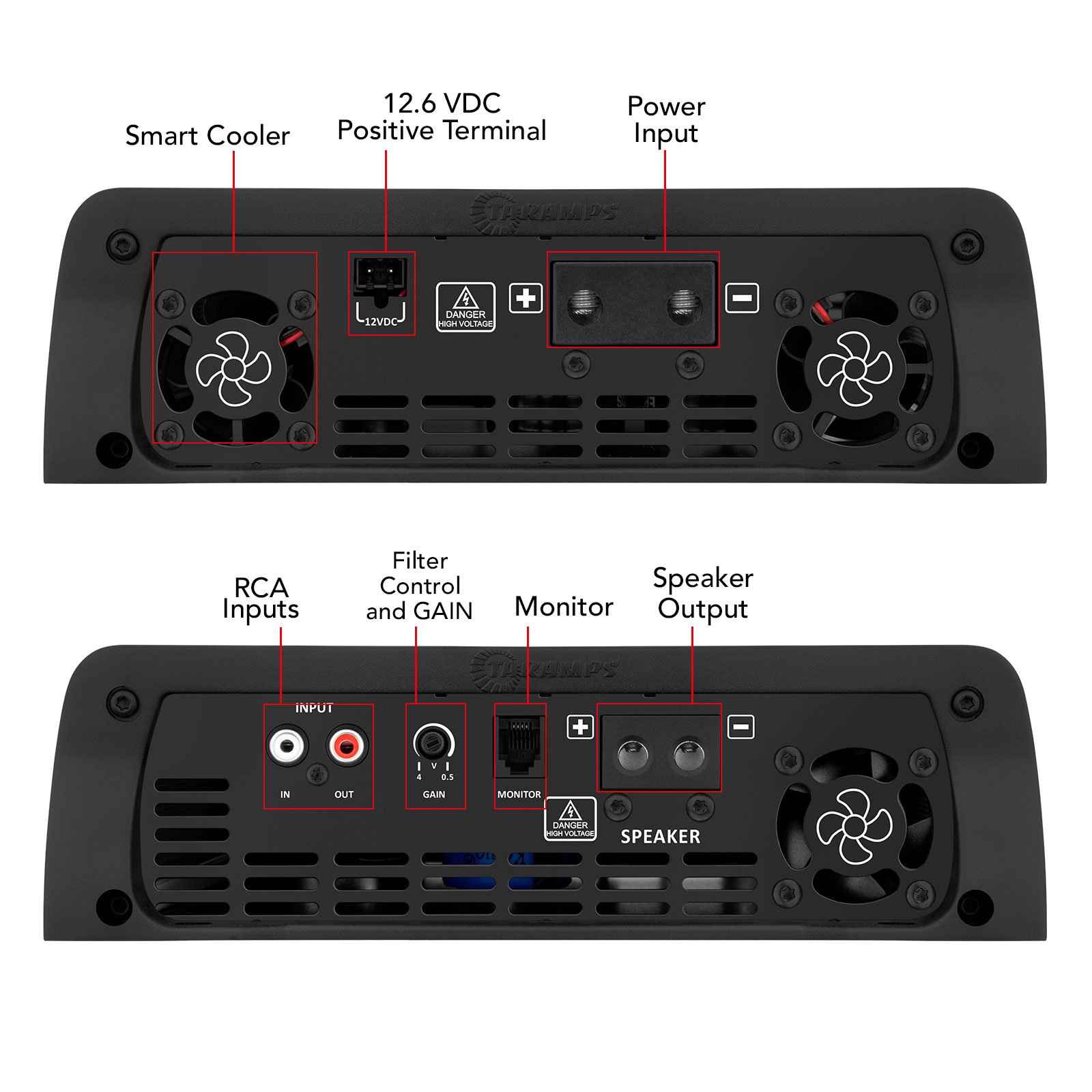 Taramps HV 3000 Chipeo 3000 Watts Rms Smart 1 to 2 Ohms Car Audio Competition 120 to 350 VDC From 10 to 24 Batteries in Series