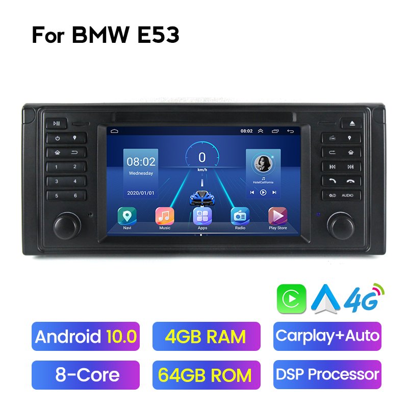 2din Android Multimedia Video Player for BMW 5 E39 E53 X5 1995-2001 2002 2003 2004 2005 2006 Car Radio Navigation GPS SWC BT DSP