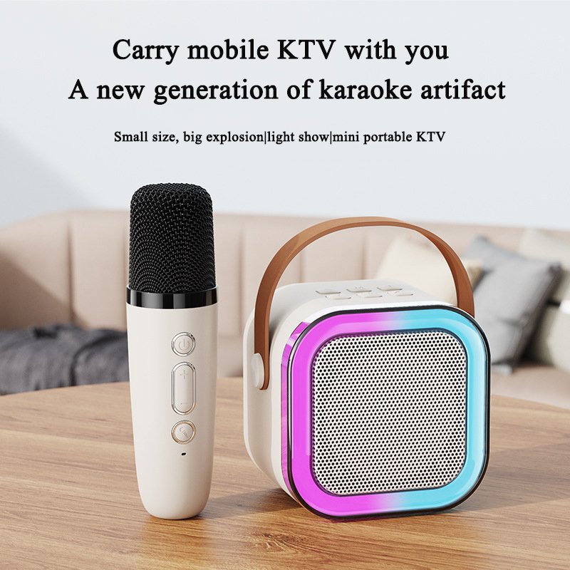 Mini Portable Microphone Audio Integrated Microphone Home Singing Karaoke Family Wireless BT Outdoor Portable Speaker