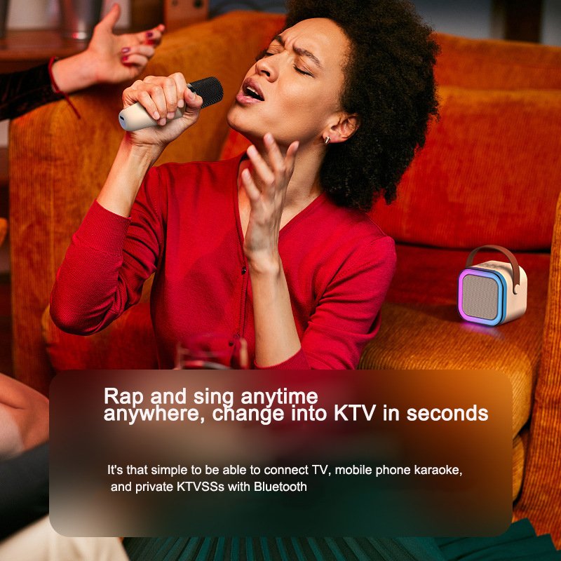 Mini Portable Microphone Audio Integrated Microphone Home Singing Karaoke Family Wireless BT Outdoor Portable Speaker