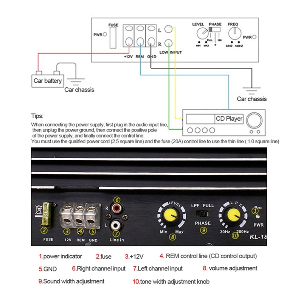 1200W DIY Mini Amplifier Board Kl-180 Car Audio Power Amplifier 4Channel 1000W Output Power Mini Subwoofer Board Car Players