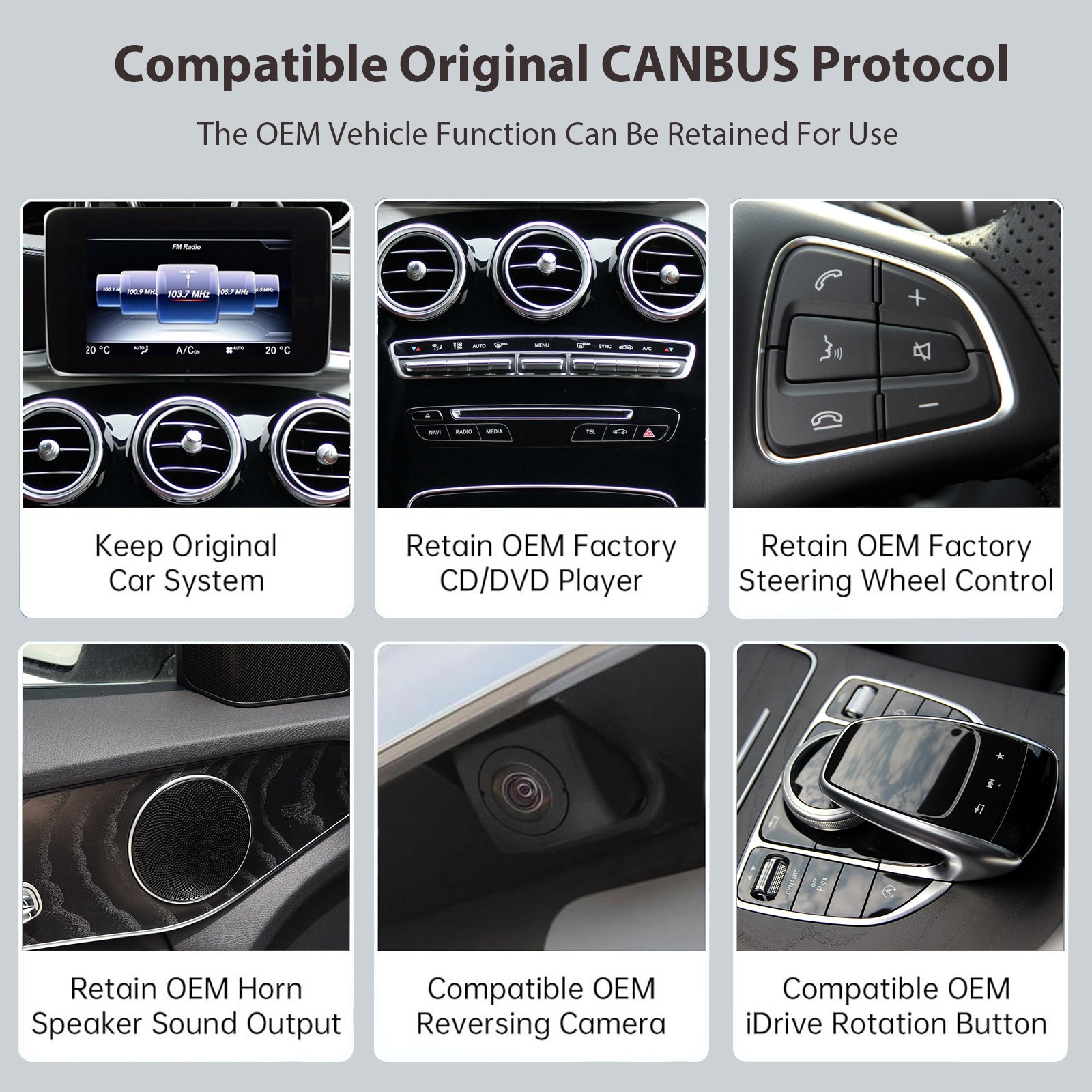 Car Screen Wireless Apple Carplay Android Auto for Mercedes Benz B C E Class GLA GLE CLA NTG4.0/4.5/5.0 W446 W246 C117 W212 W176