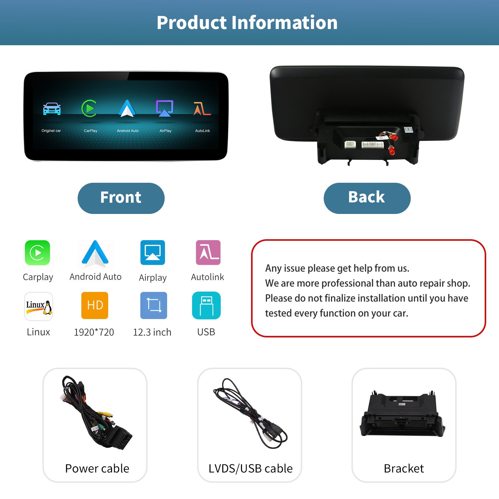 Car Screen Wireless Apple Carplay Android Auto for Mercedes Benz B C E Class GLA GLE CLA NTG4.0/4.5/5.0 W446 W246 C117 W212 W176