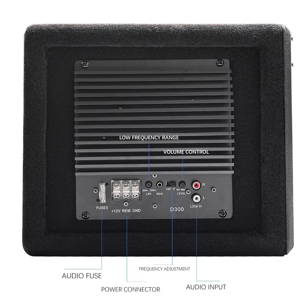 High Performance Car Active Full Audio Sound Subwoofer Box Portable 8 Inch Built-in Amplifier Active Subwoofer Box