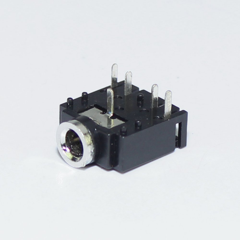 Black 1A 30V DC Power Jack 3 Pin 5 Pin 3.5mm Female Audio Earphone Jack With PCB Mount