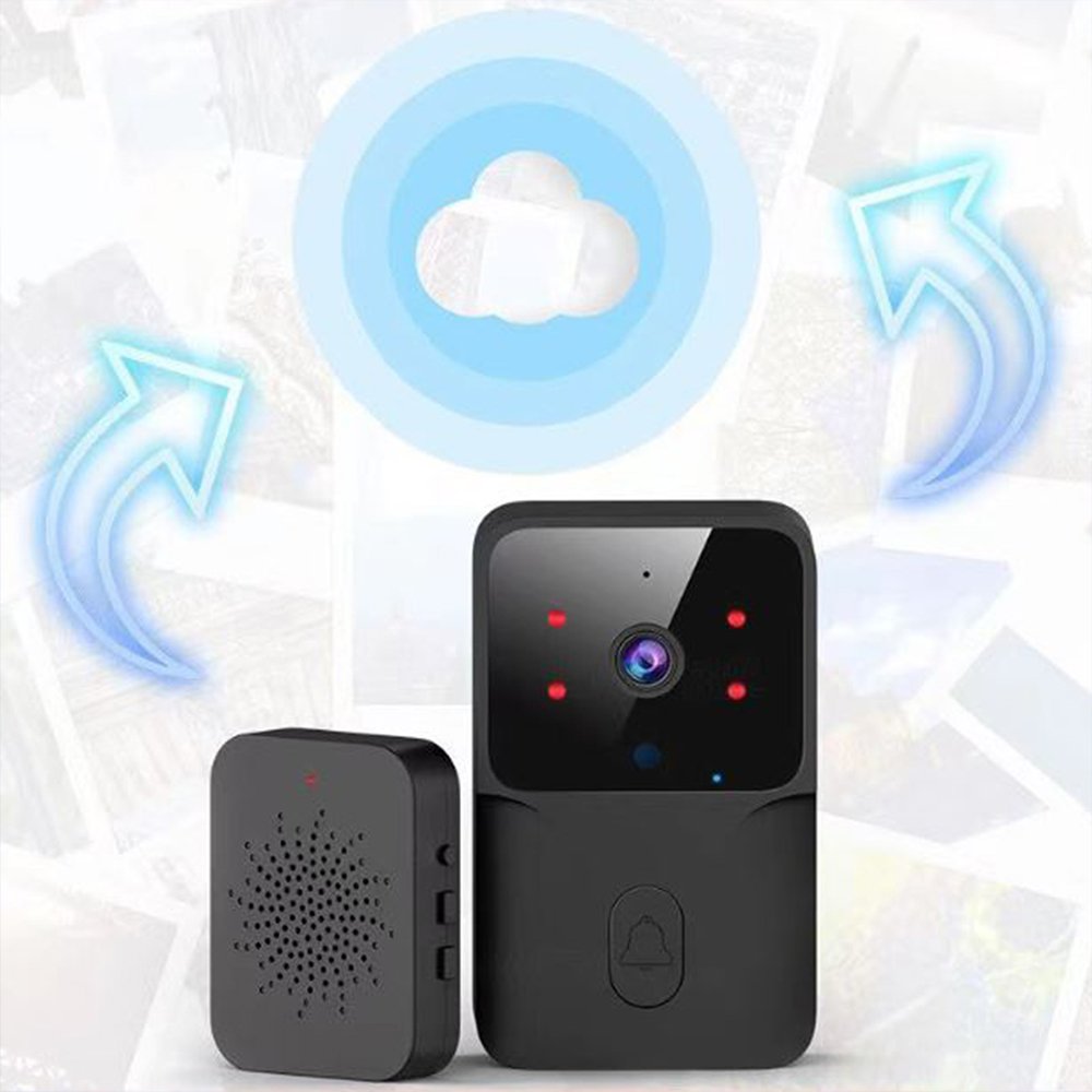 Wifi Doorbell Camera Night Vision Wireless Video Doorbell Chime 2-Way Audio APP Notification Rechargeable Voice Accessory