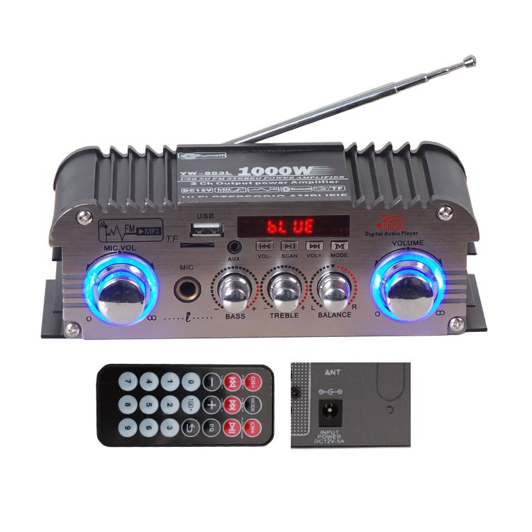Wholesale DC12V Dual Channel Mini BT Wireless Audio HiFi Power Amplifier for Party Music for Home and Club