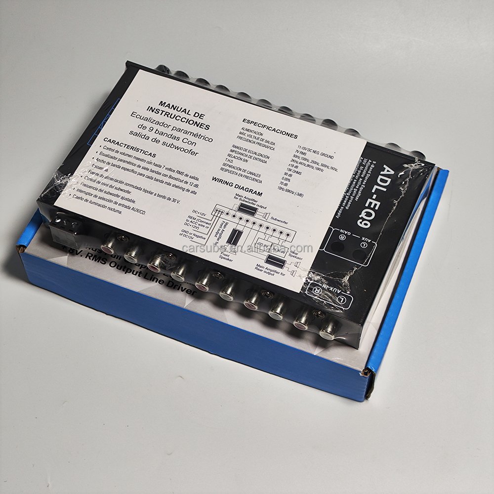 Car Amplifier Audio System 9 EQ Band Equalizer 6 Ch Out Passive Crossover Subwoofer Speaker Frequency Car Equalizer