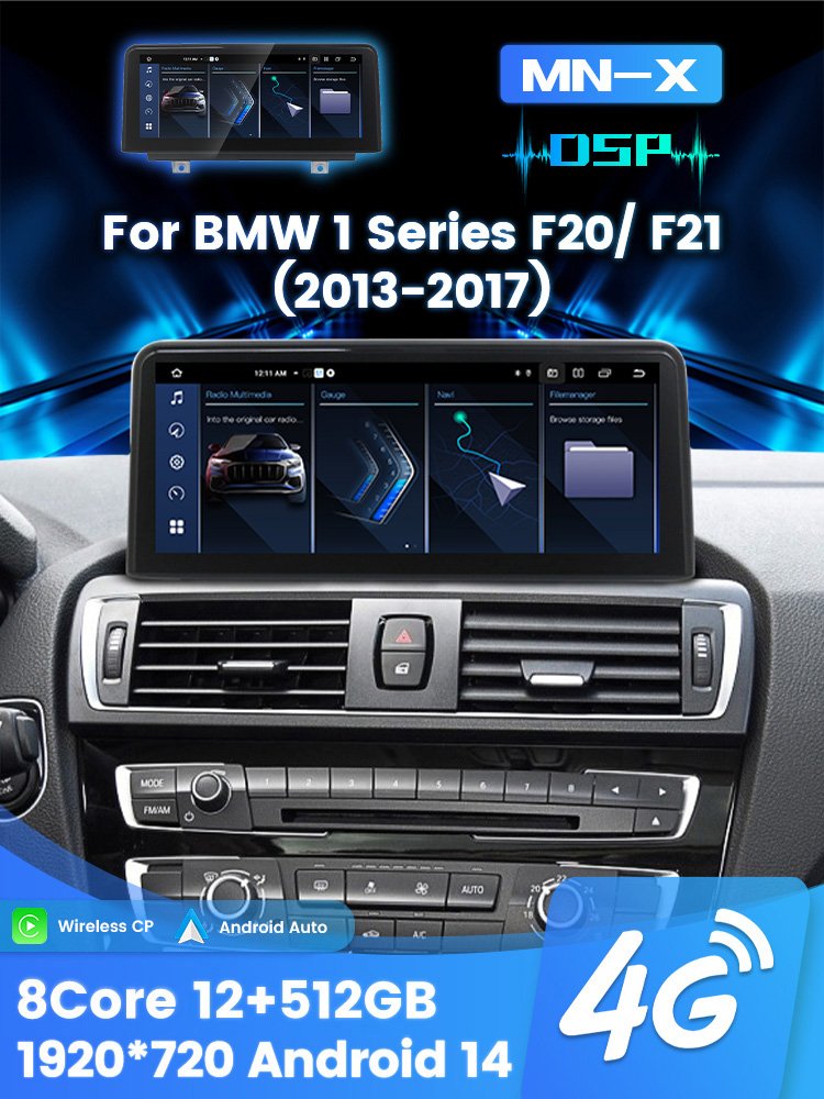 MEKEDE Car Radio Music Player 8core 4G WiFi 12+512G Car-play Auto Rear Camera for BMW 1 Series F20 NBT GPS Navigation
