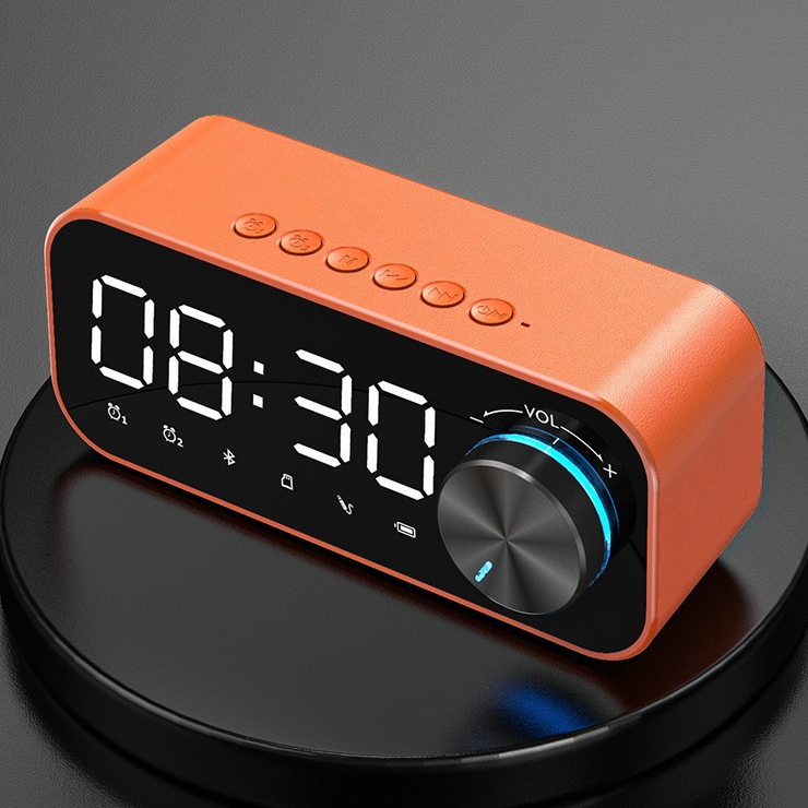 2023 Hot Selling Music Player LED Bluetooth Speaker With Digital Display TF Card Desk Table Alarm Clock Speaker