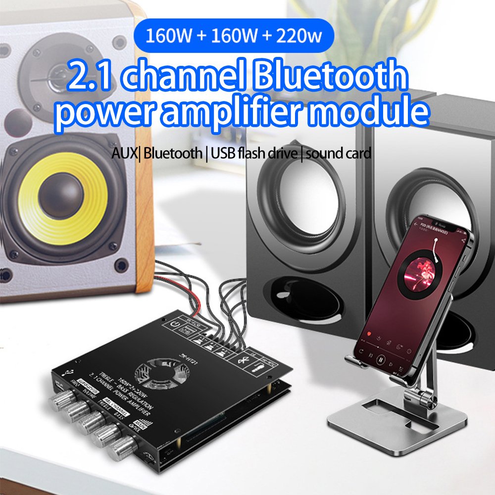 ZK-AS21 2.1 Channel TPA3255 Bluetooth Digital Power Amplifier Board