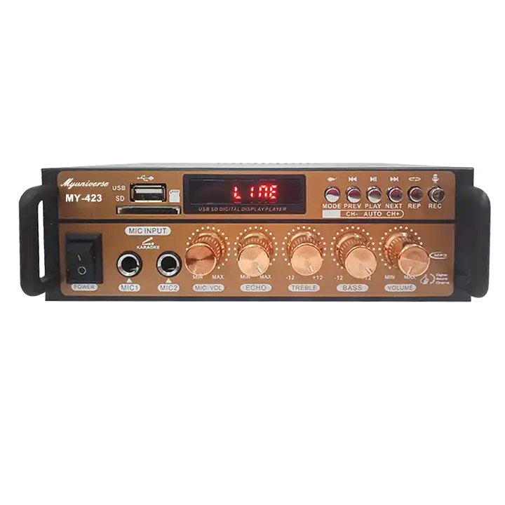4 Ch Car Amplifiers Pro Big Power Microphone 12V Sterio Stereo Digital Desktop Home Amply Karaoke Amplifier for Recording Studio