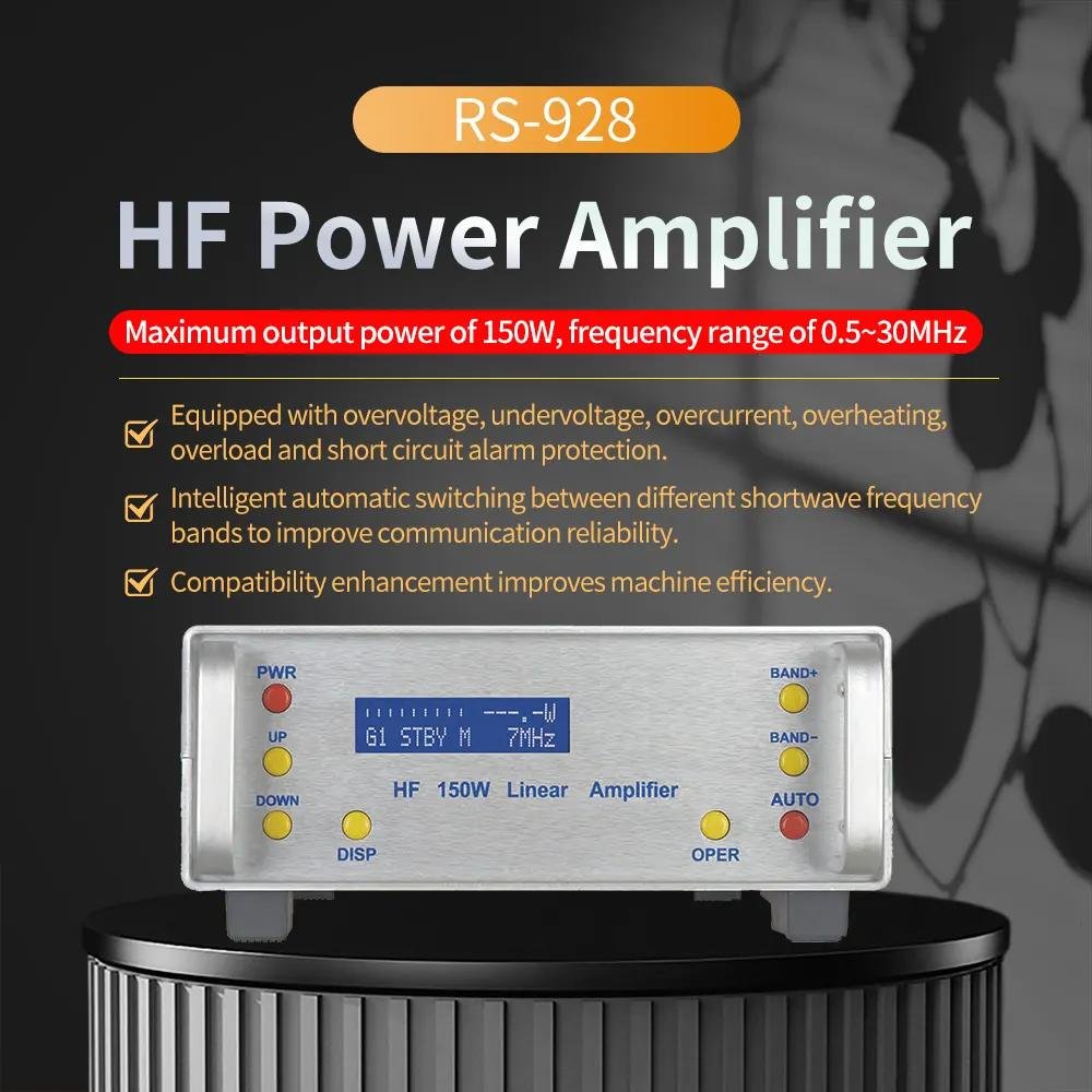 Professional RS928 HF Radio Max 150W 0.5~30MHZ High Power Amplifier for FM AM CW SSB FT8 Walkie Talkie Communication