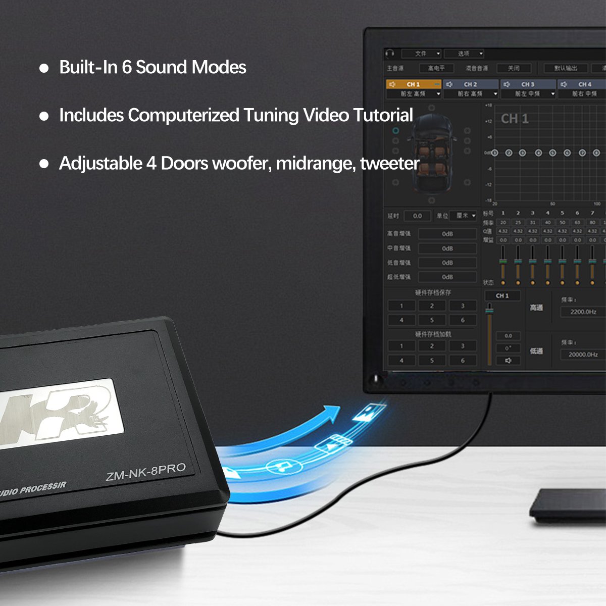 Car Audio Processor 31 EQ Car Audio Amplifier Stereo 6 Channel DSP Car Amplifier