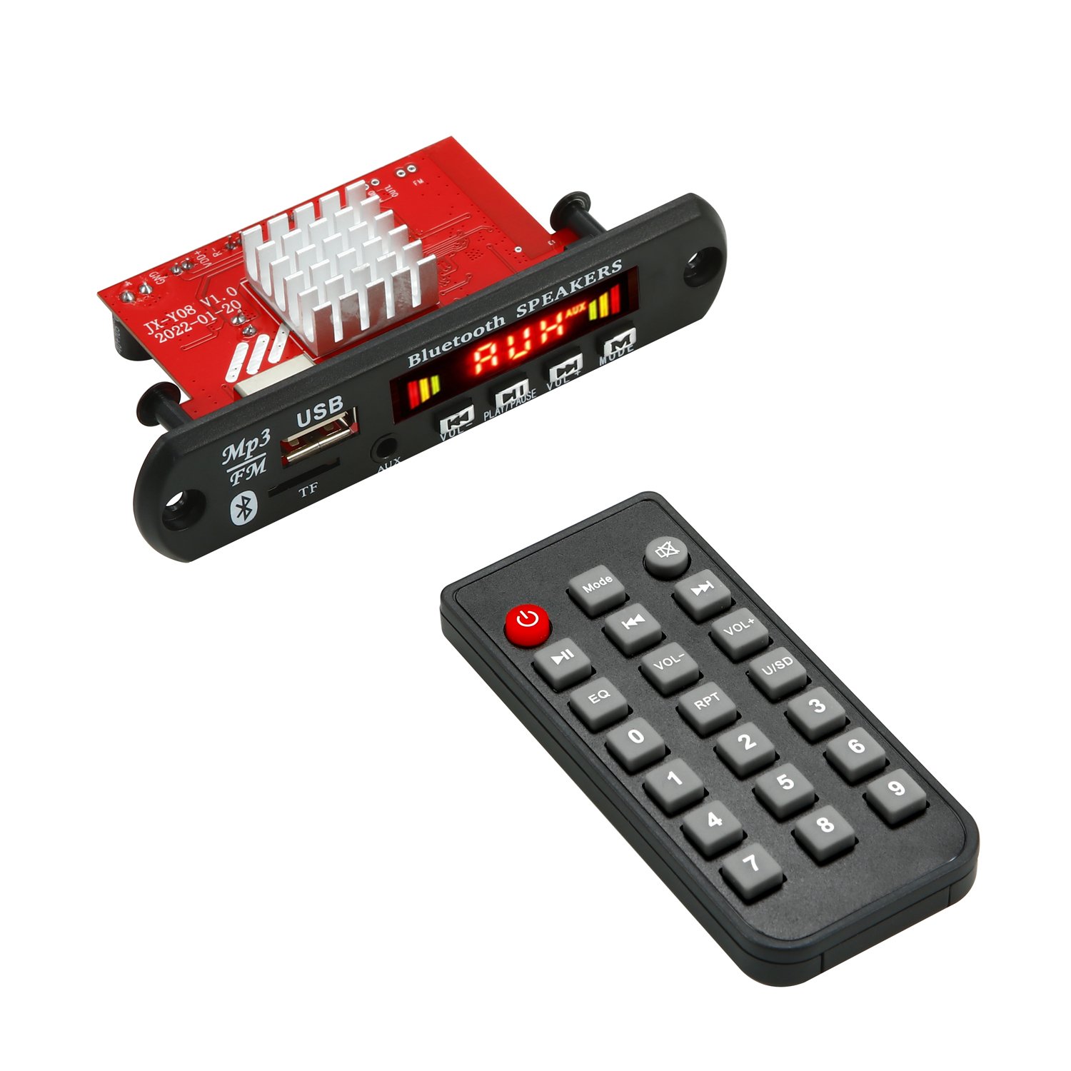 120W Amplifier Bluetooth 5.0 MP3 WMA WAV Decoder Board 12V MP3 Player Car Music FM Radio Module Remote Control Speaker Audio
