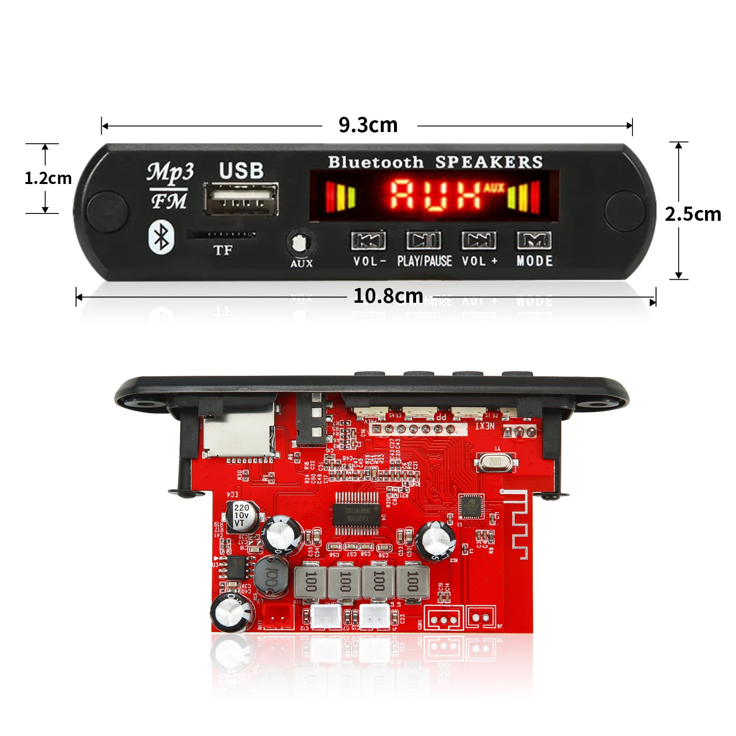 120W Amplifier Bluetooth 5.0 MP3 WMA WAV Decoder Board 12V MP3 Player Car Music FM Radio Module Remote Control Speaker Audio
